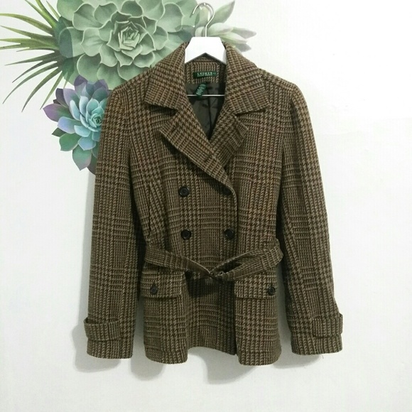 Lauren Ralph Lauren Jackets & Blazers - Lauren Ralph Lauren Wool Plaid Belted Blazer